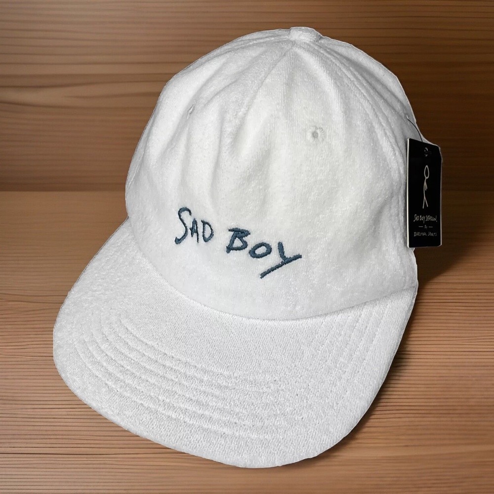 Sad Boy Terry Hat cap White‎ Snap Back New With Tags